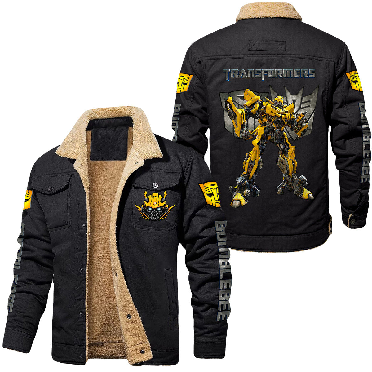 Personalized Bumblebee Tfm Fleece Thermal Cotton Jacket Q221203