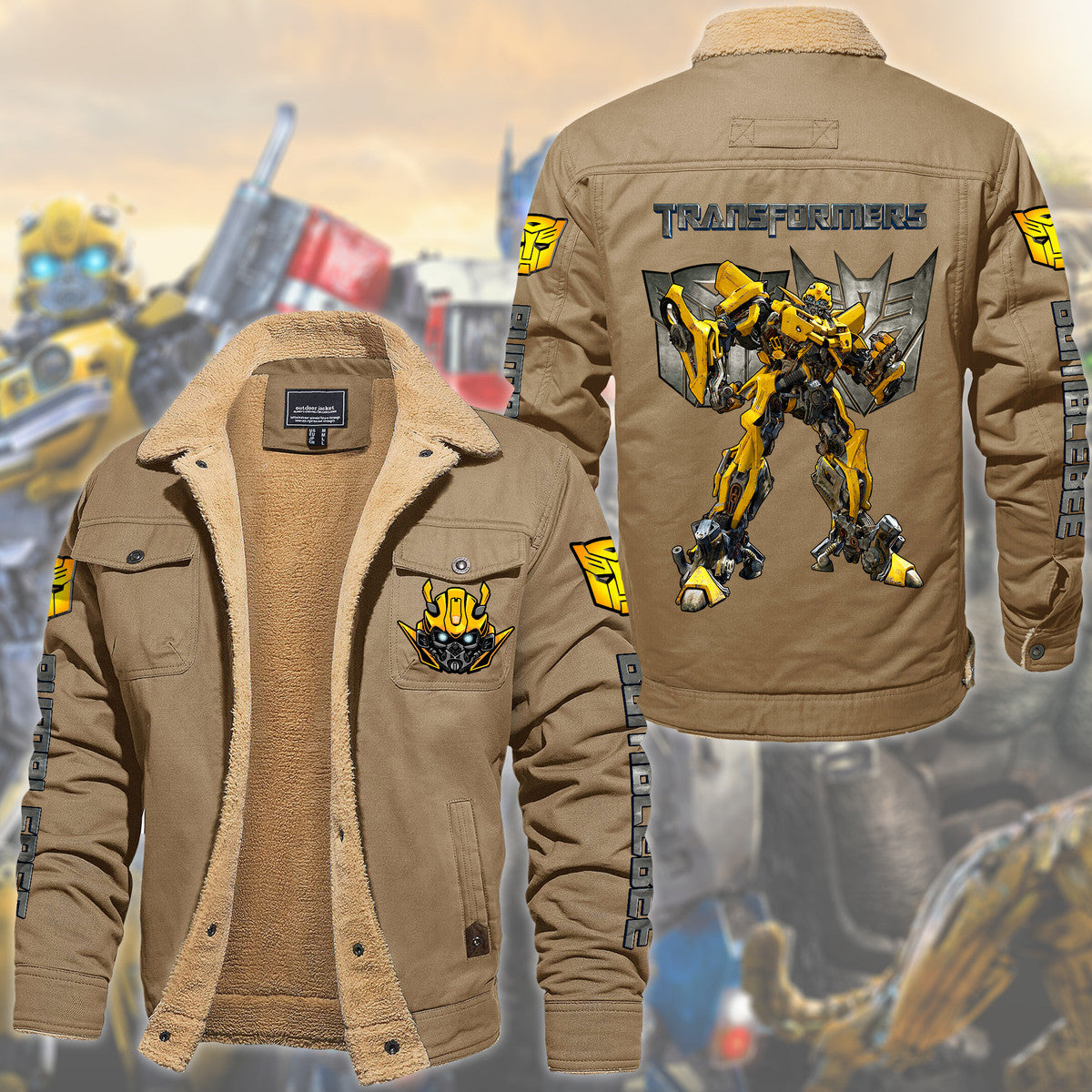 Personalized Bumblebee Tfm Fleece Thermal Cotton Jacket Q221203