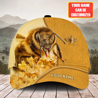 Personalized Name Honey Bee Q13 Cap All Over Printed Unisex Shirt