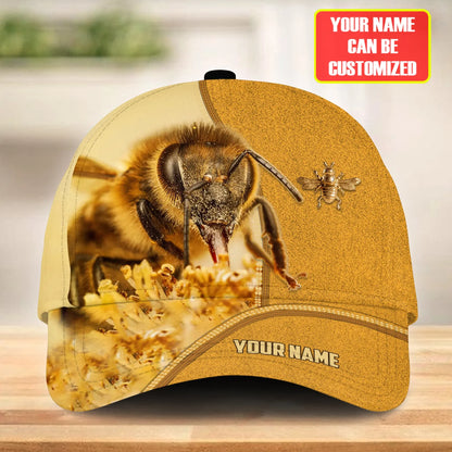 Personalized Name Honey Bee Q13 Cap All Over Printed Unisex Shirt