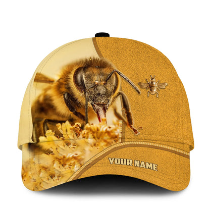 Personalized Name Honey Bee Q13 Cap All Over Printed Unisex Shirt