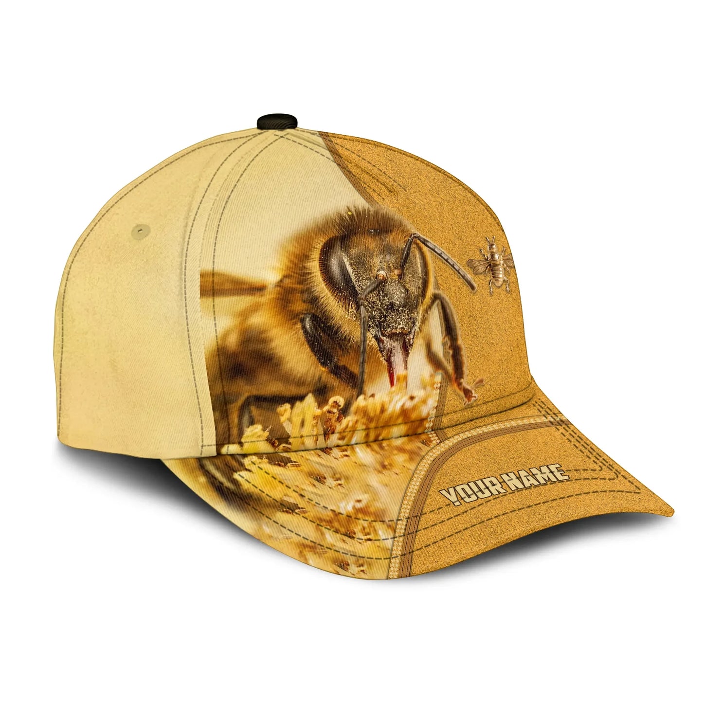 Personalized Name Honey Bee Q13 Cap All Over Printed Unisex Shirt