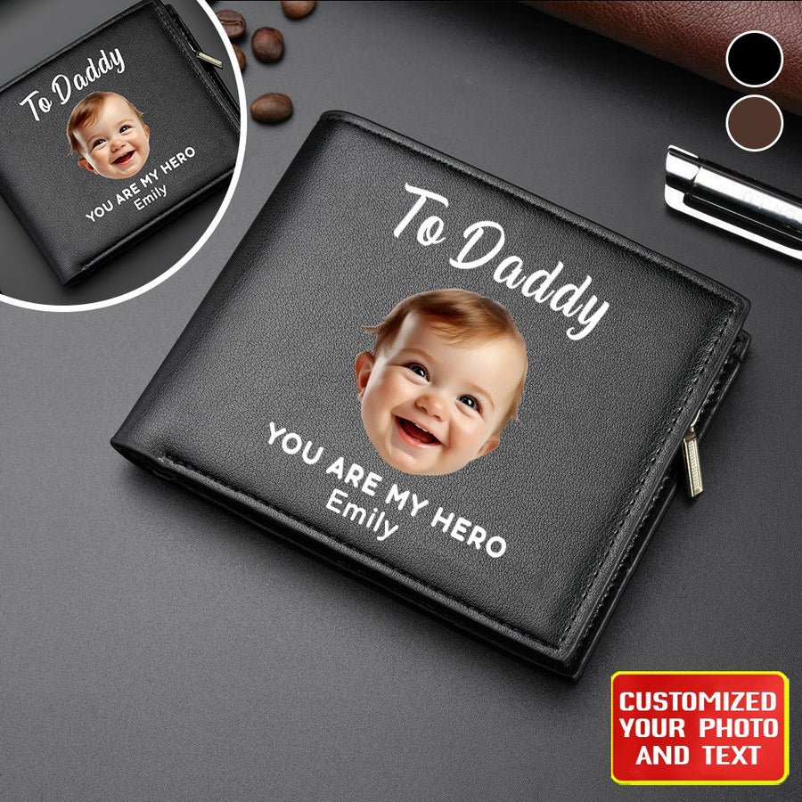 Customized Leather Wallet Gift , Father Day , Mother Day