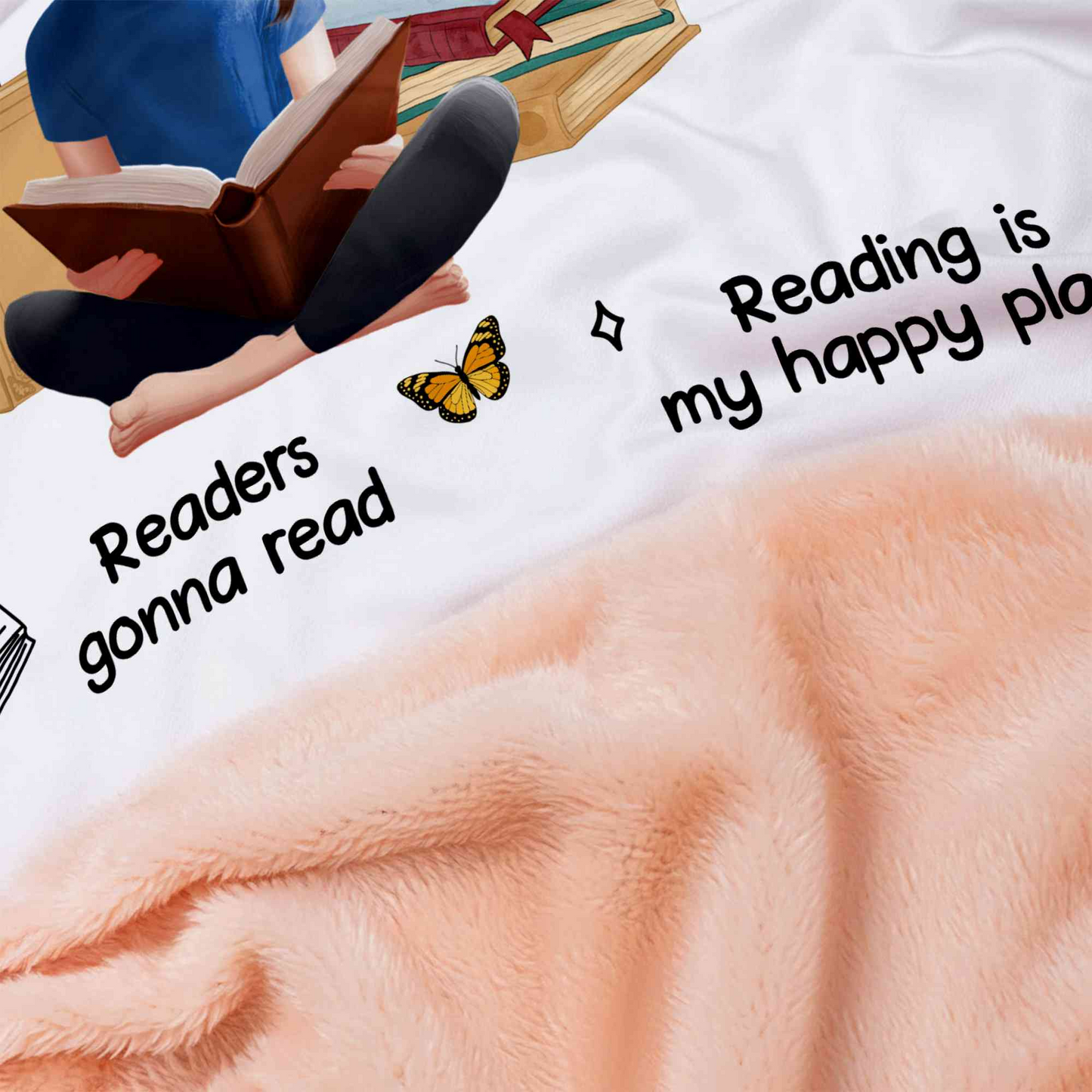 Personalized Book Lovers Blanket with Name & Birth Flower, Books Quotes Blanket Hoodie