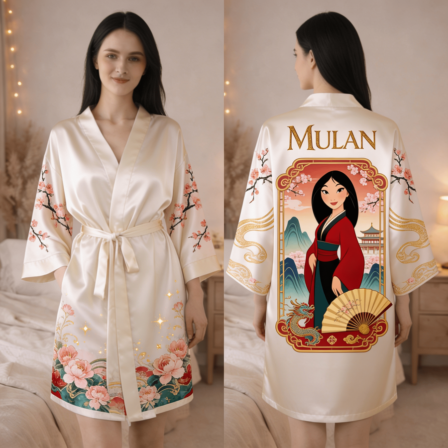 Cherry Blossom Warrior Princess - Women’s Satin Robe