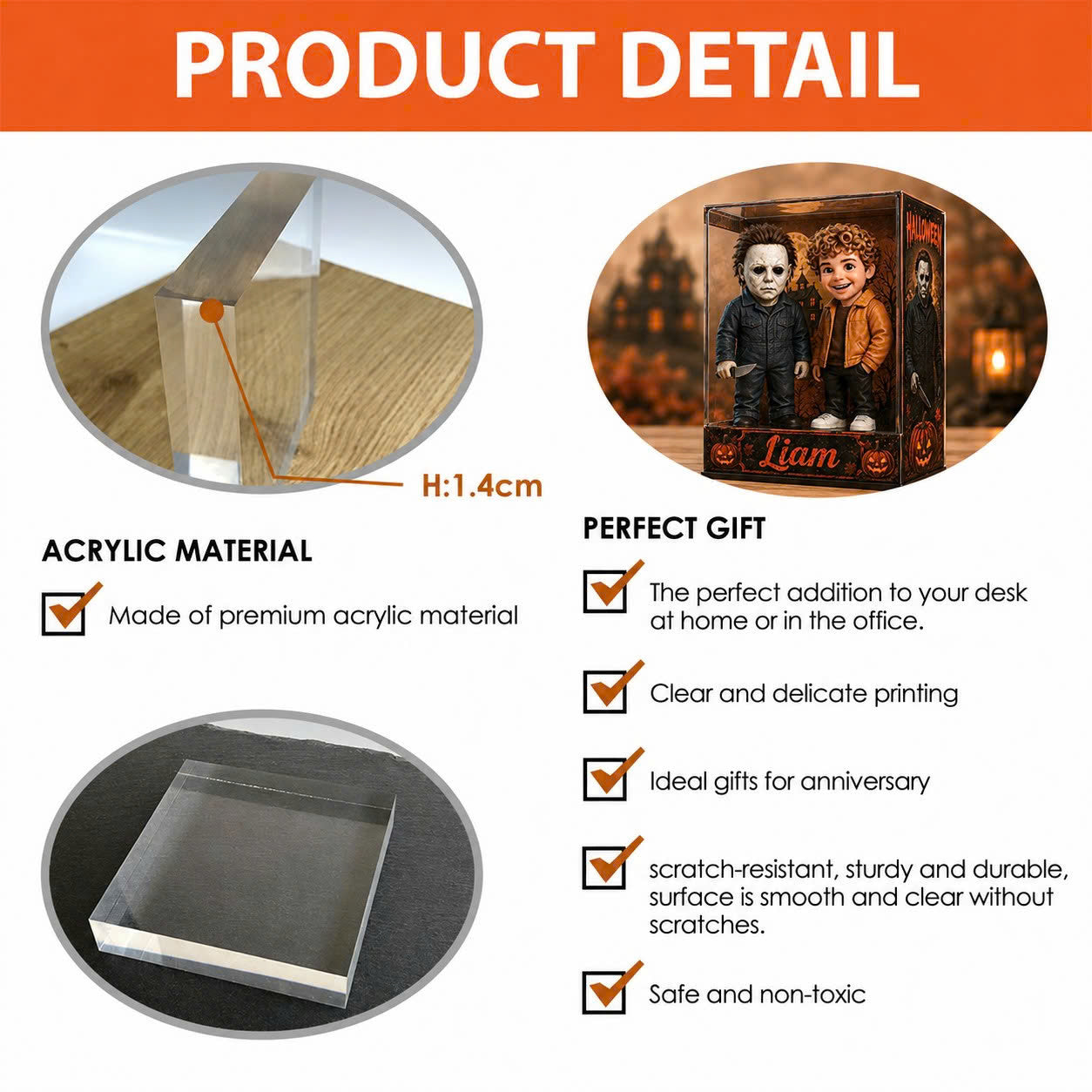 Custom Photo Horror Character Acrylic Plaque – Halloween Keepsake