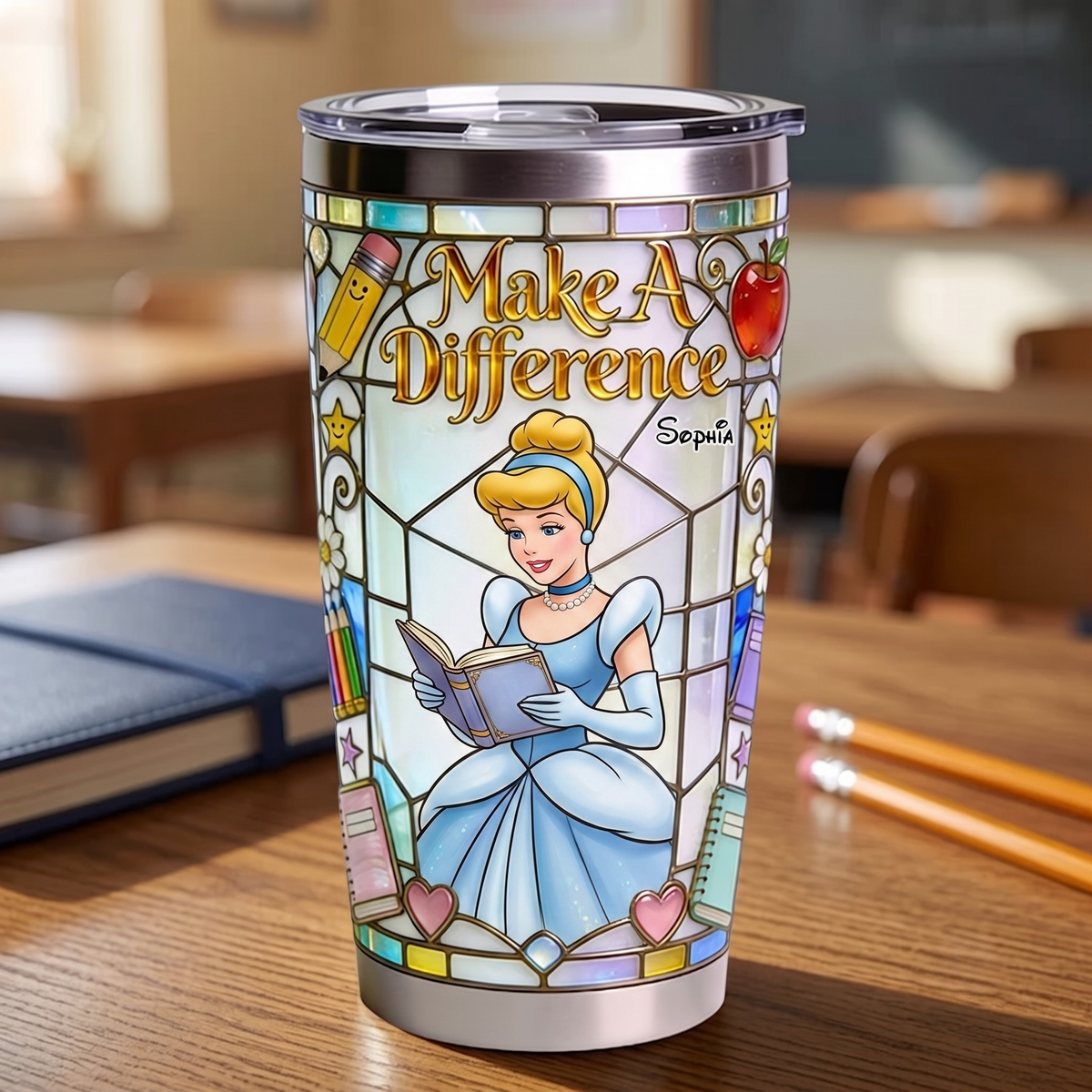 Personalize Magic Princess Teacher Tumbler - Custom Name Tumbler