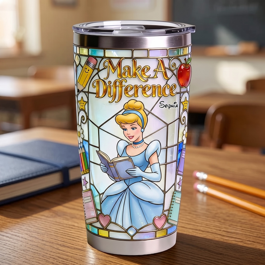Personalize Magic Princess Teacher Tumbler - Custom Name Tumbler