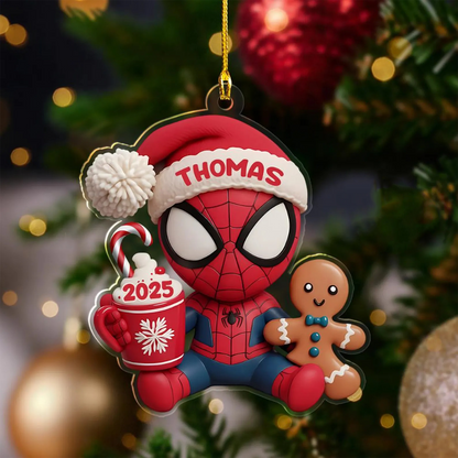 Swing Into Christmas - Personalized Superhero Custom Shaped Acrylic Ornament
