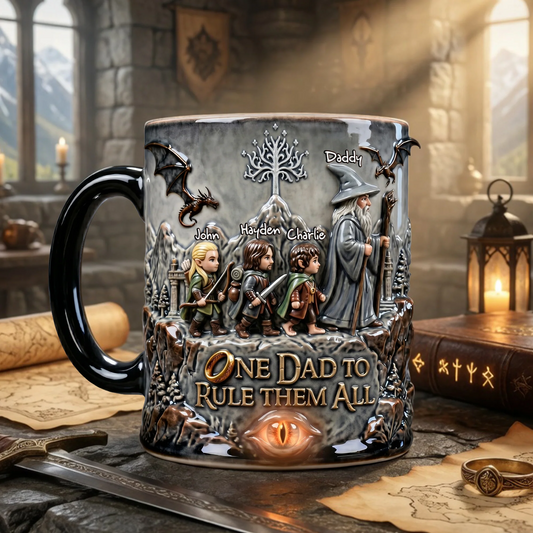 One Dad To Rule Them All Personalized Gifts For Dad Magic Coffee Mug