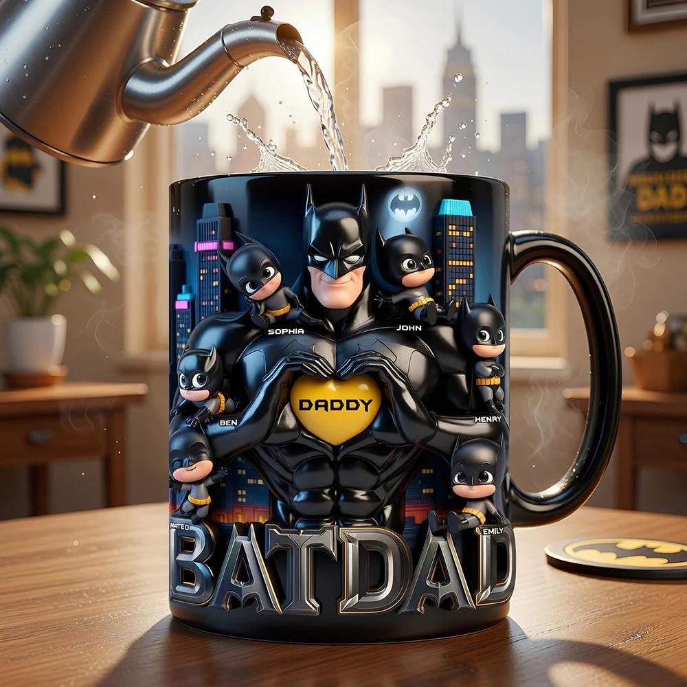 Strong Dad and Kids Coffee Mug - Personalized Gifts For Dad