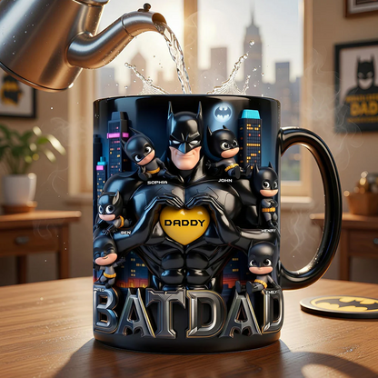 Strong Dad and Kids Coffee Mug - Personalized Gifts For Dad