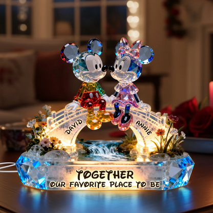 Romantic Couple - Personalized Mouse Acrylic LED Night Light