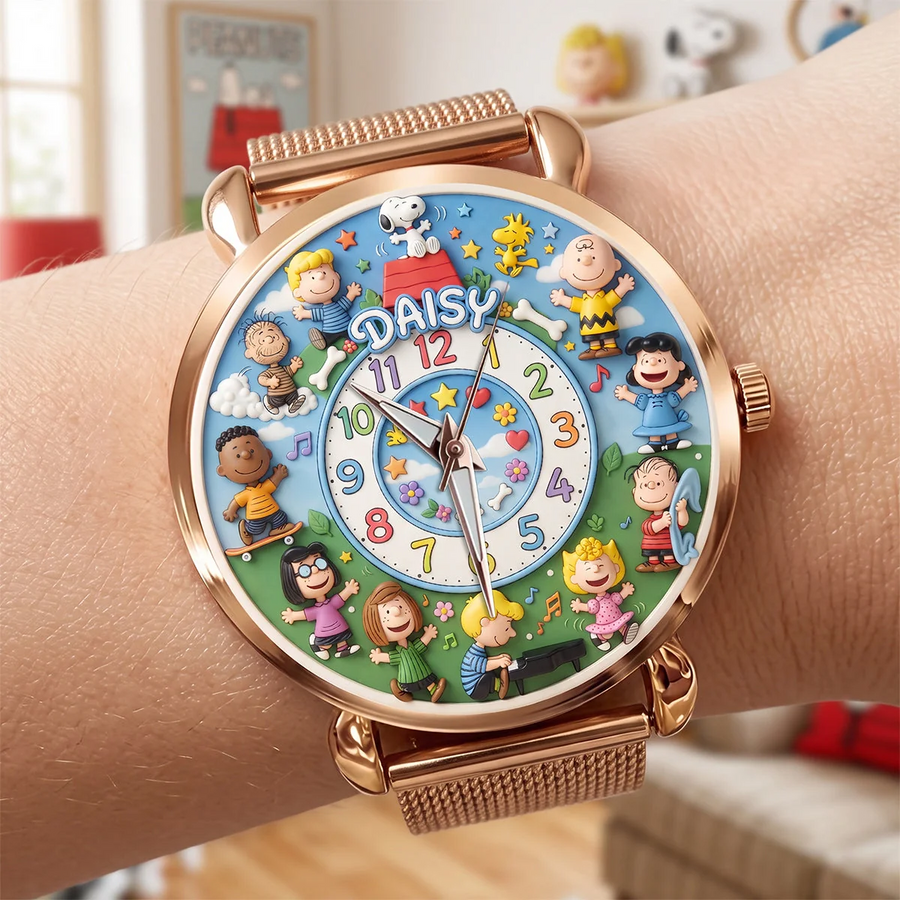 Happy Friends Mesh Strap Quartz Watch - Personalized Gifts