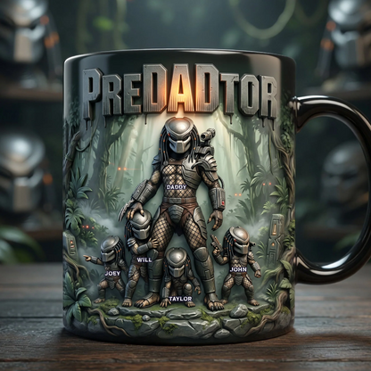 Strongest Warrior Dad And Kids Magic Mug - Personalized Gifts For Dads