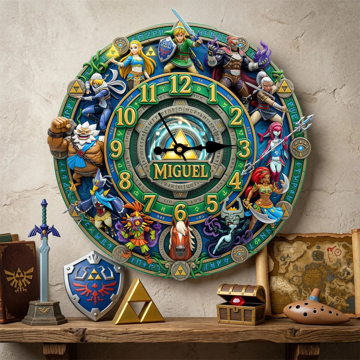 Legendary Fantasy Warriors Acrylic Hanging Wall Clock - Personalized Gifts