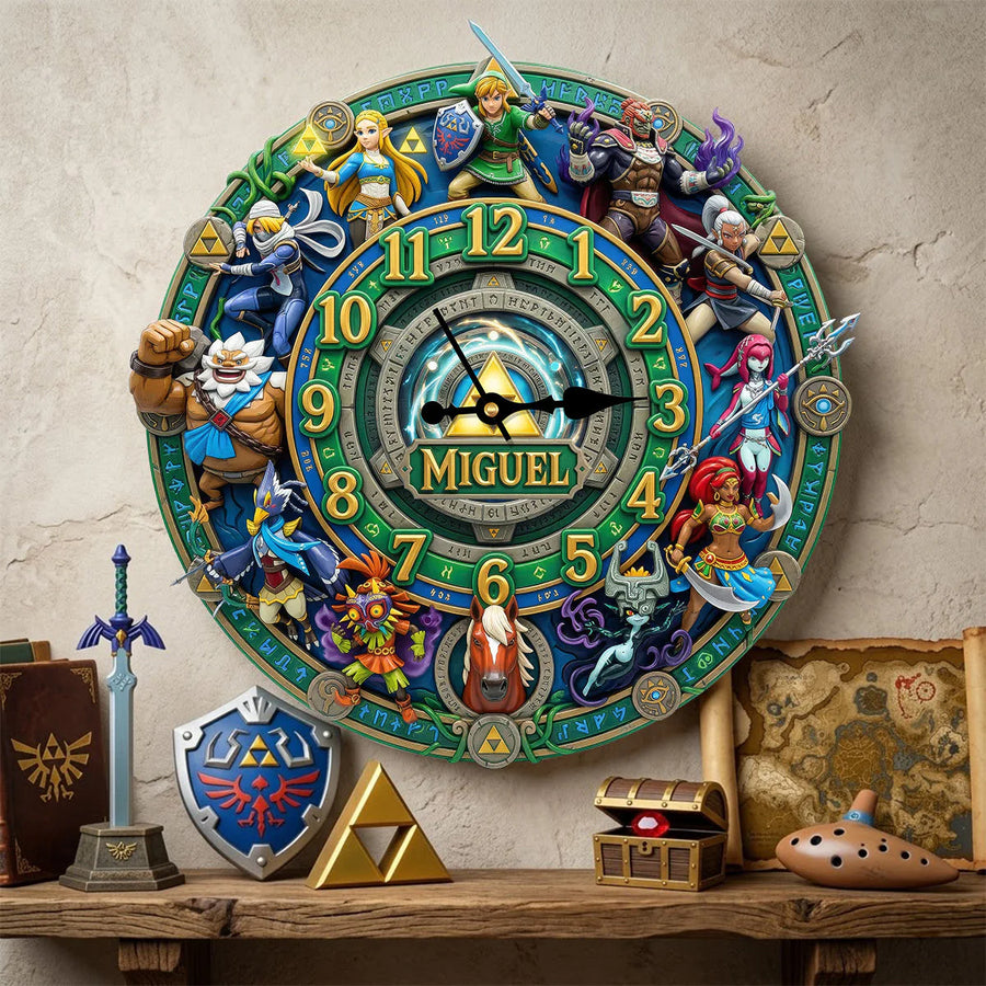Legendary Fantasy Warriors Acrylic Hanging Wall Clock - Personalized Gifts