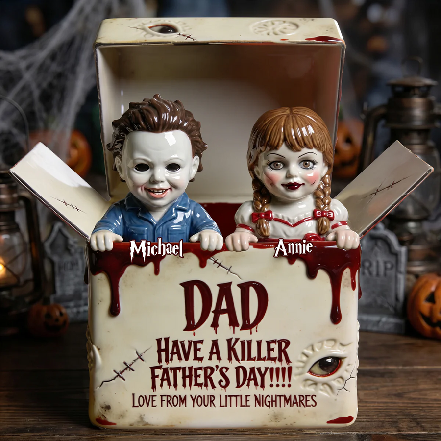 Horror Dad and Kids Acrylic Plaque - Personalized Gifts For Dad