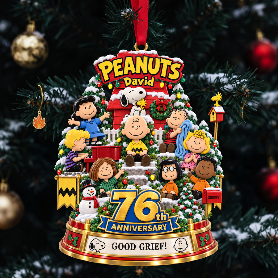 76TH Anniversary Cartoon Friends Ornament - Personalized Christmas Gifts