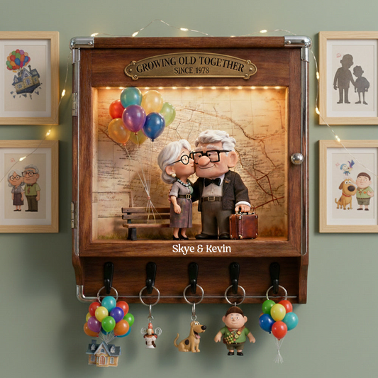Old Couple Acrylic Key Hanger - Personalized Gifts For Couple