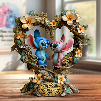 Romantic Alien Couple Acrylic Plaque - Personalized Gifts For Couples