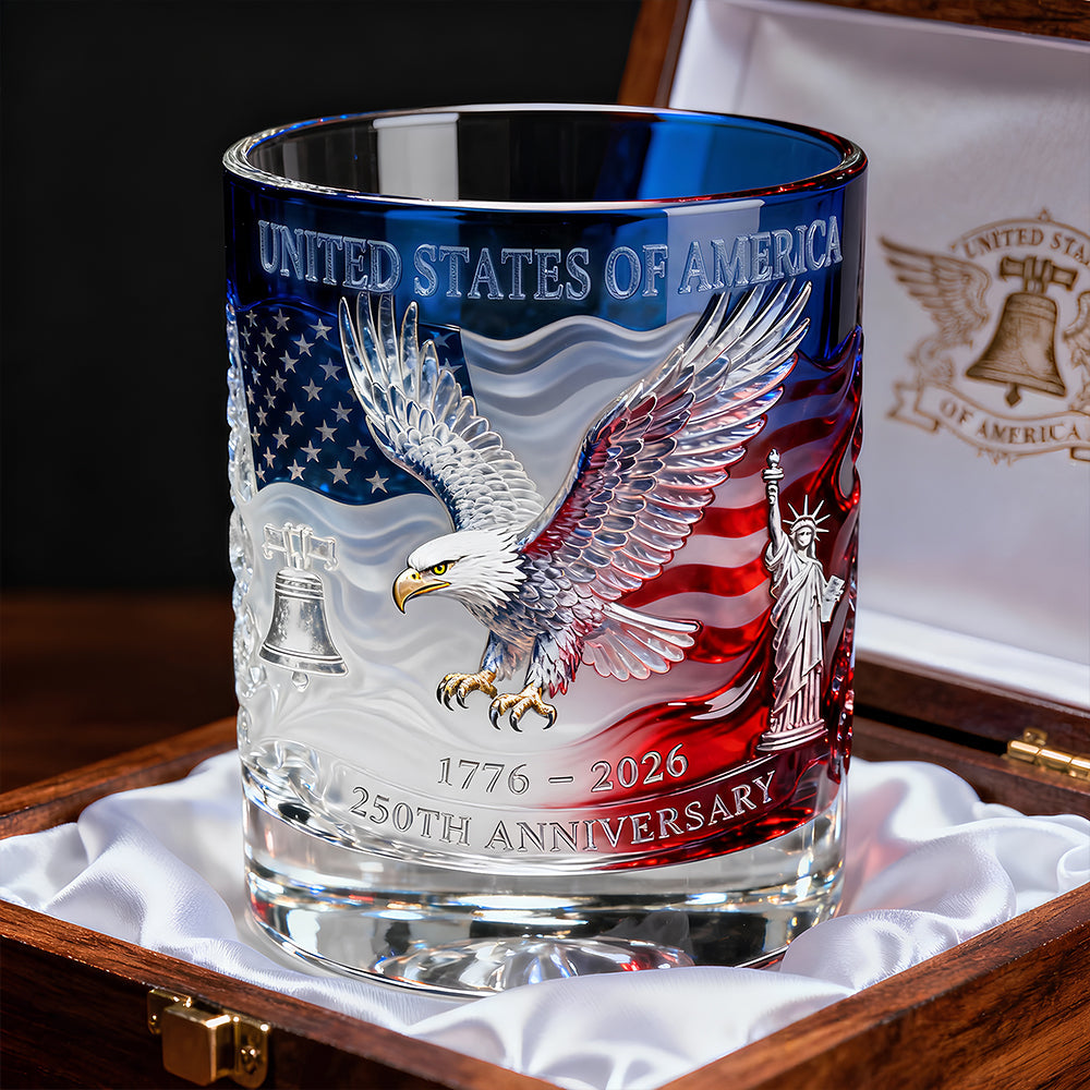 Proud Anniversary Round Glass, Personalized Gifts For Patriots