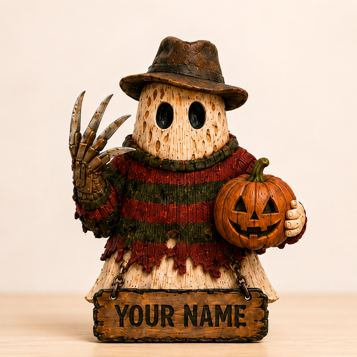 Personalized Horror Villain Wooden Plaque - Custom Halloween Name Sign
