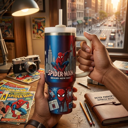 Superhero Web Hero Tumbler with Handle - Adventure Spider Travel Mug