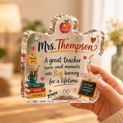 Personalized Teacher Puzzle Plaque – Custom Acrylic Teacher Appreciation Gift