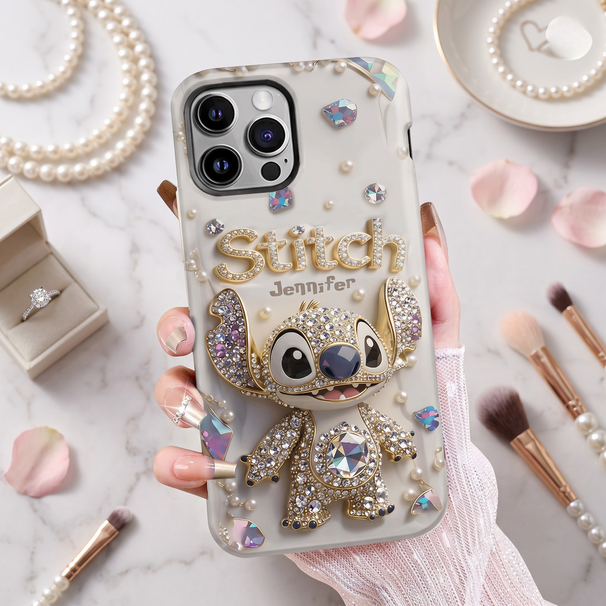 Personalized Starry Ohana Phone Case - Custom Name Full Print Case