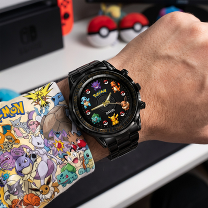 Personalized Cute Creature Collector Hand Watch, Custom Name Anime Gift for Fans
