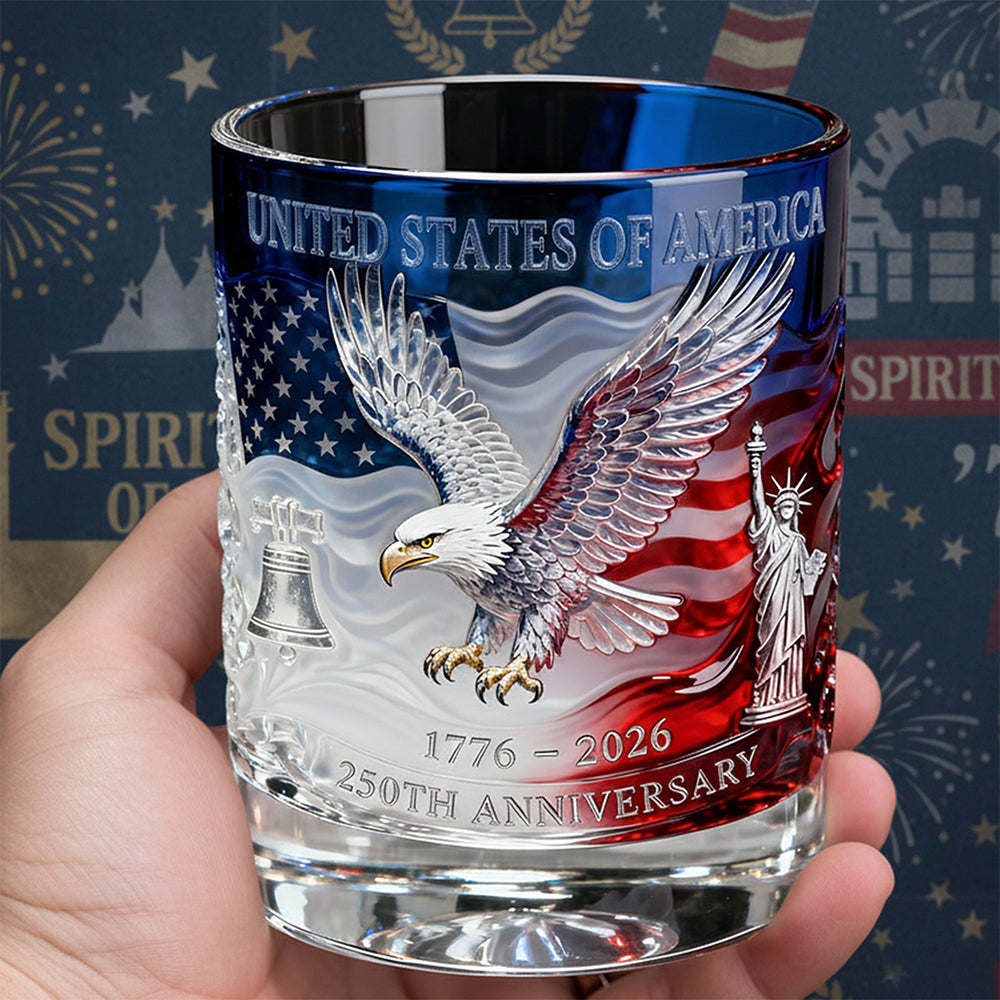 Proud Anniversary Round Glass, Personalized Gifts For Patriots