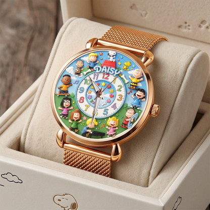 Happy Friends Mesh Strap Quartz Watch - Personalized Gifts