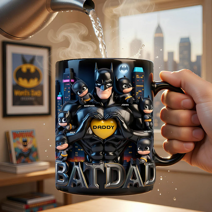 Strong Dad and Kids Coffee Mug - Personalized Gifts For Dad