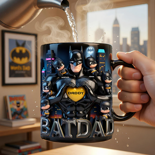 Strong Dad and Kids Coffee Mug - Personalized Gifts For Dad