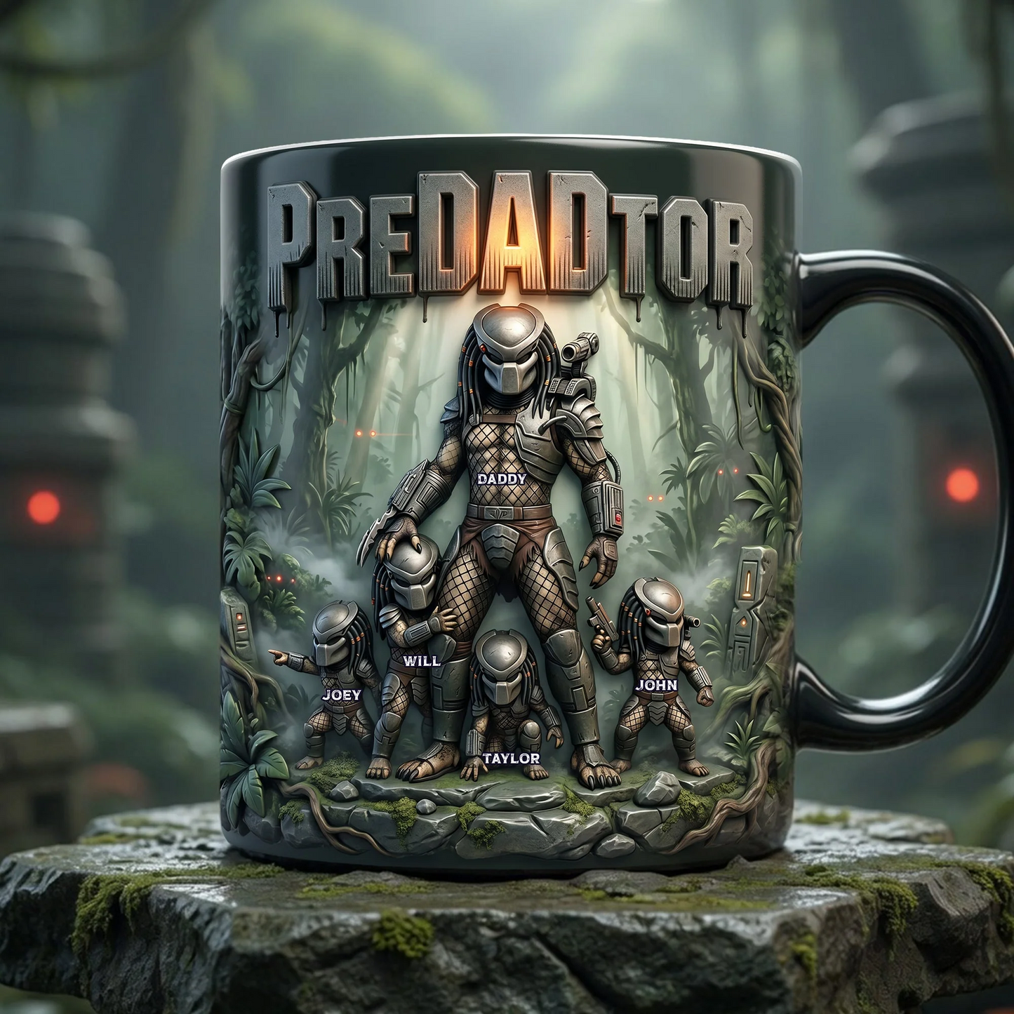 Strongest Warrior Dad And Kids Magic Mug - Personalized Gifts For Dads
