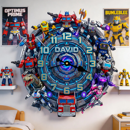 Futuristic Warrior Acrylic Hanging Wall Clock - Personalized Gifts