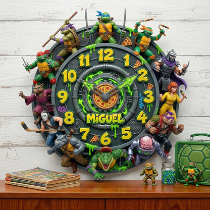 Retro Street Heroes Wall Clock - Personalized Gifts For Hero Lover Acrylic Hanging Wall Clock