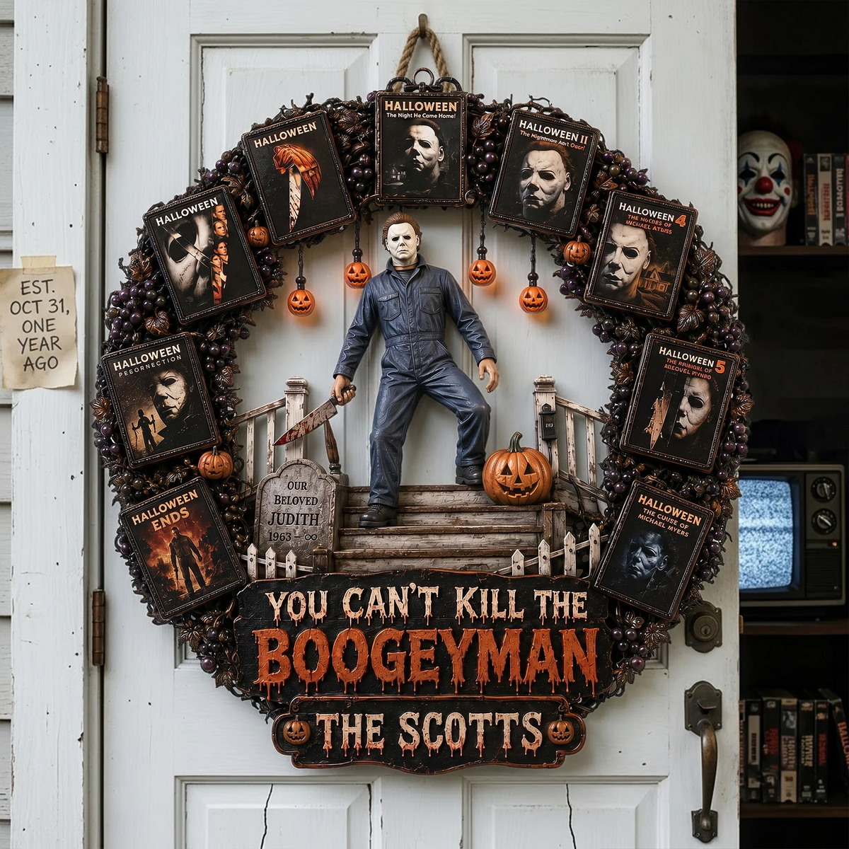 Midnight Slasher Acrylic Sign - Personalized Gifts For Horror Lovers
