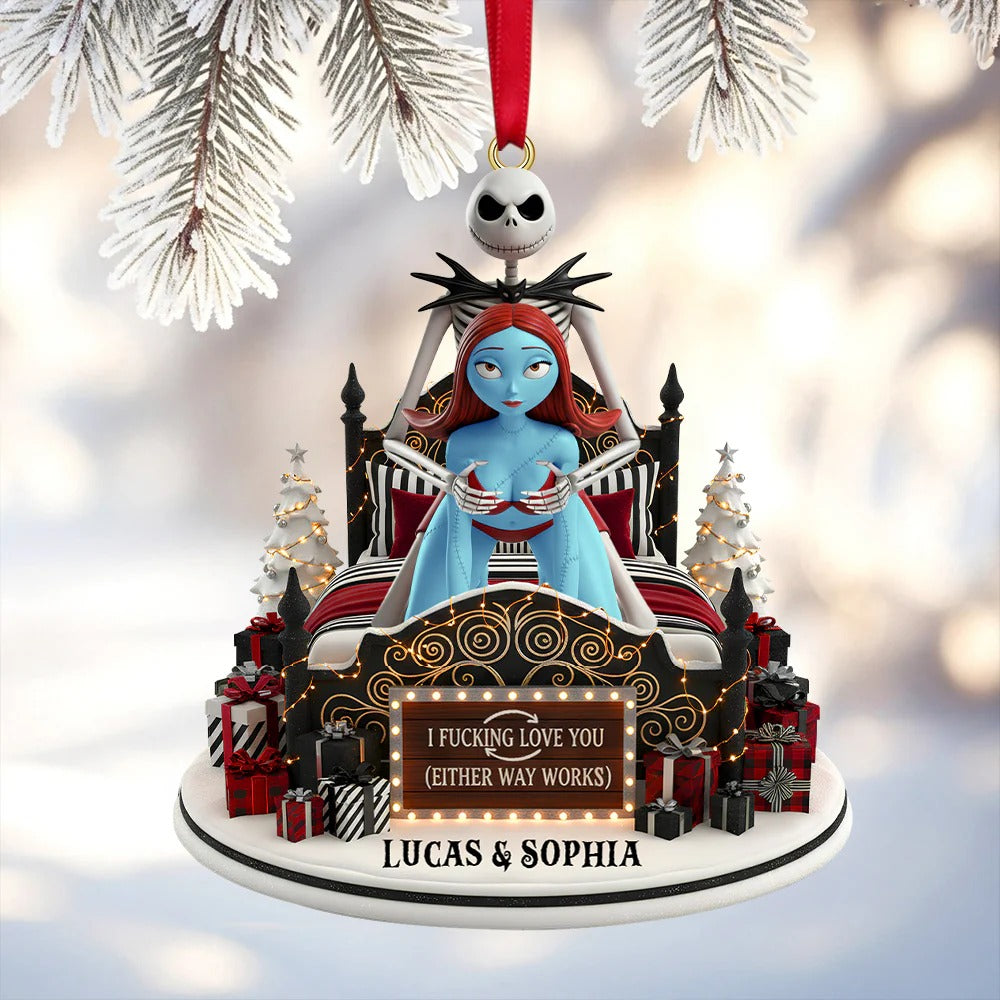 Funny Couple Ornament - Personalized Gift For Spooky Couple Christmas Ornament