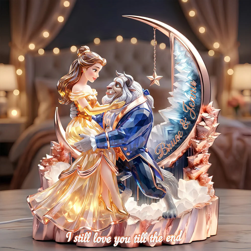 Crystal Moon Couple LED Acrylic Light, Personalized Gifts For Couple