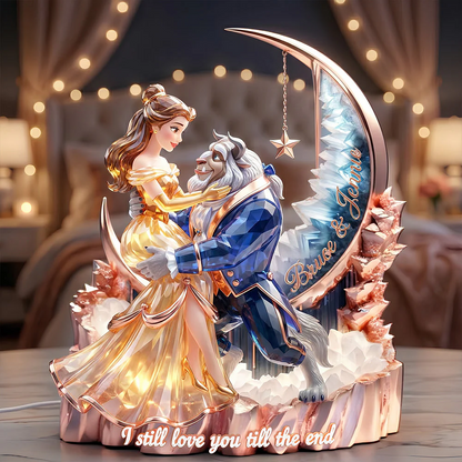 Crystal Moon Couple LED Acrylic Light, Personalized Gifts For Couple