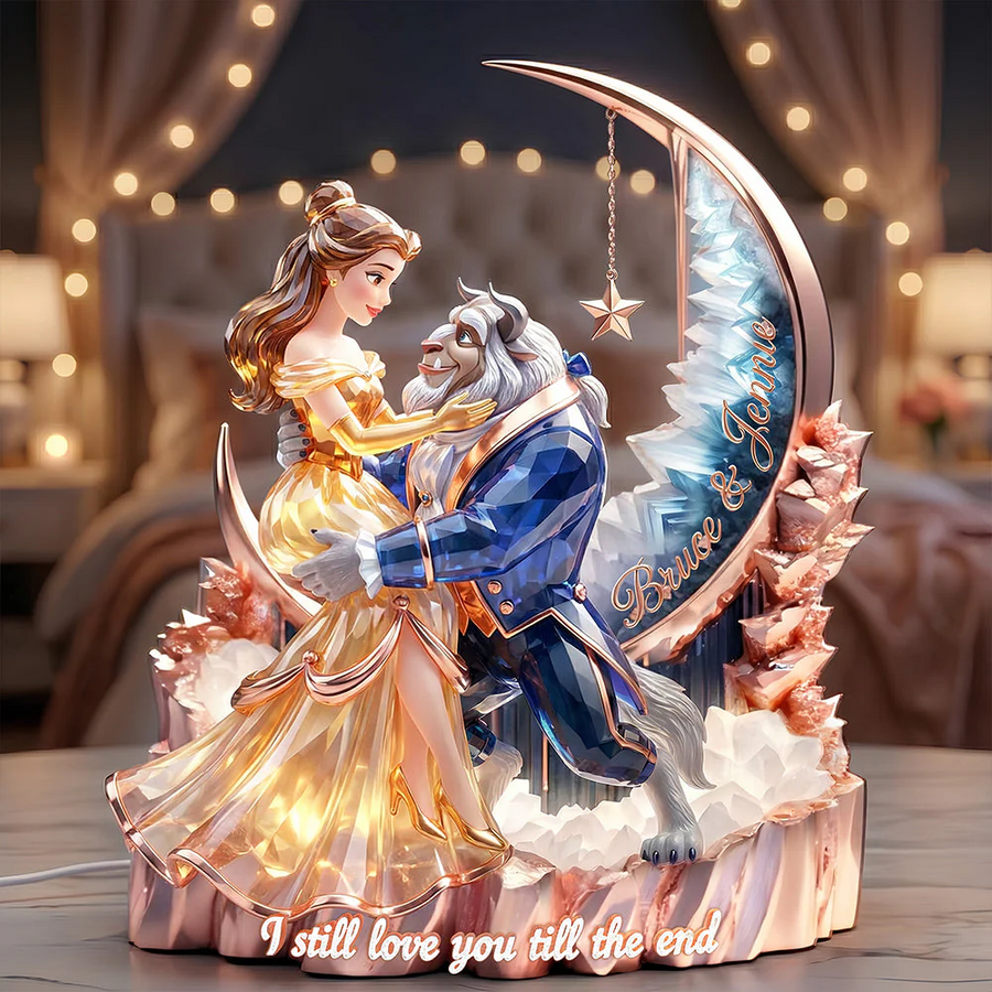 Crystal Moon Couple LED Acrylic Light, Personalized Gifts For Couple