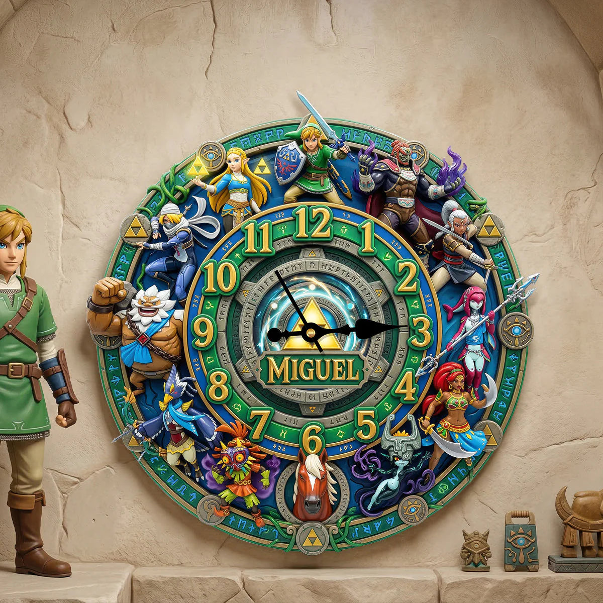 Legendary Fantasy Warriors Acrylic Hanging Wall Clock - Personalized Gifts