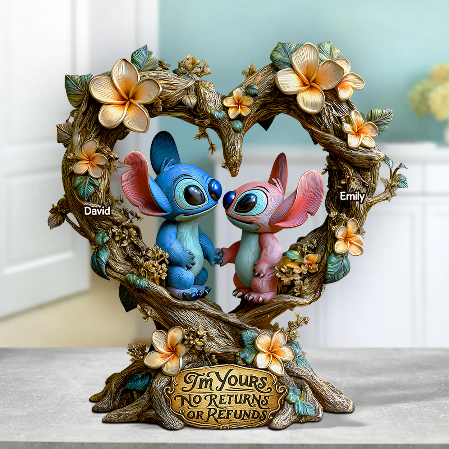 Romantic Alien Couple Acrylic Plaque - Personalized Gifts For Couples