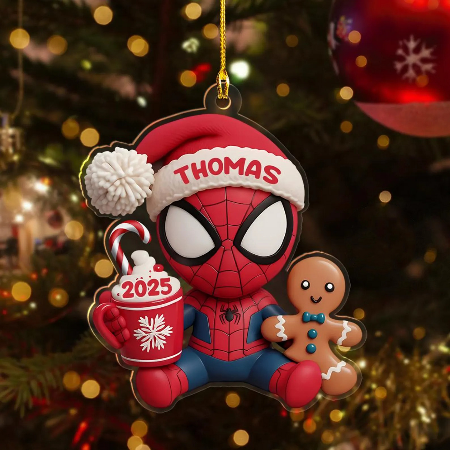 Swing Into Christmas - Personalized Superhero Custom Shaped Acrylic Ornament
