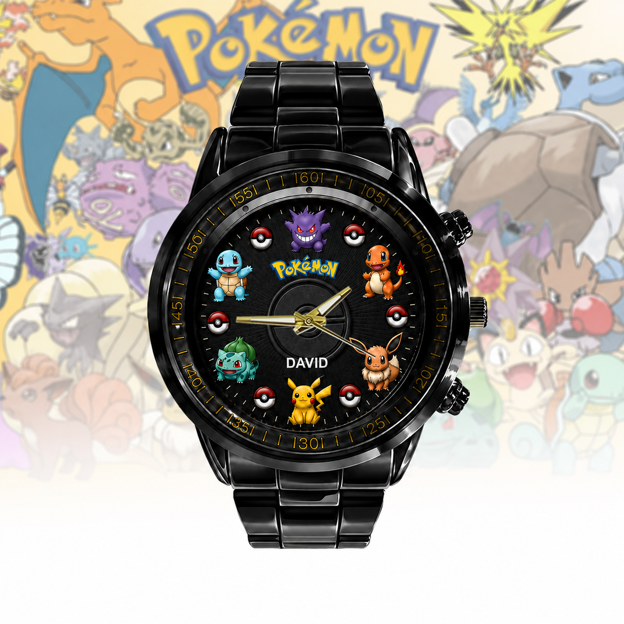 Personalized Cute Creature Collector Hand Watch, Custom Name Anime Gift for Fans