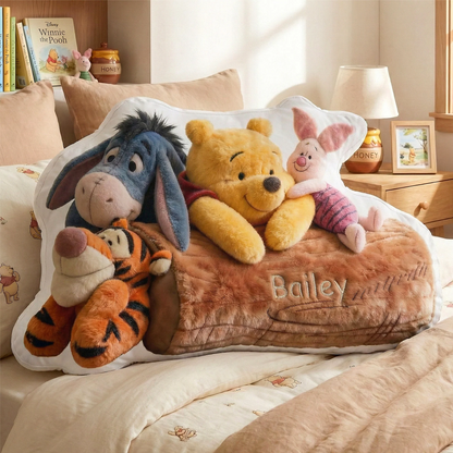 Peeking In Wood Log Shaped Pillow - Personalized Gifts For Cuteness Lovers