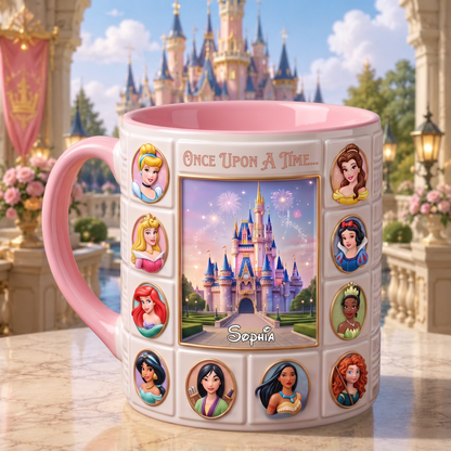 Personalized Magic Kingdom Princess Mug – Custom Name Castle Mug Gift