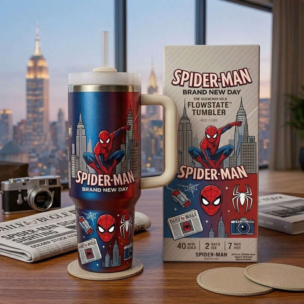 Superhero Web Hero Tumbler with Handle - Adventure Spider Travel Mug